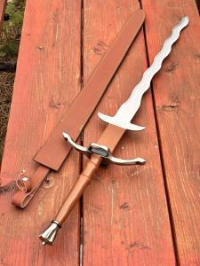 Viking Kris Sword with Leather Sheath - 41”