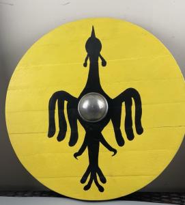 Vintage Wooden Viking Shield Decor