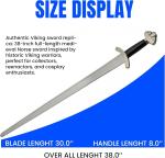 38" Viking Sword with Sheath and Iron Pommel