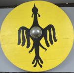 Vintage Wooden Viking Shield Decor