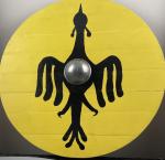 Vintage Wooden Viking Shield Decor