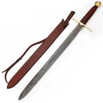 Handmade Damascus Steel Viking Sword with Sheath