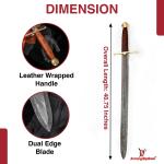 Handmade Damascus Steel Viking Sword with Sheath