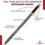 Handmade Damascus Steel Viking Sword with Sheath