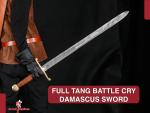 Handmade Damascus Steel Viking Sword with Sheath