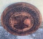 Hand-Carved Wooden Viking Round Shield - Battle Ready
