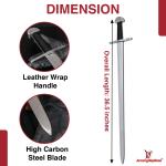 Viking Style Long Sword with Leather Handle