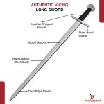 Viking Style Long Sword with Leather Handle