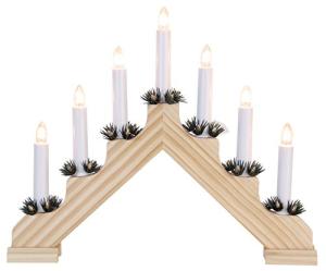 Natural Wooden Swedish Candelabra with 7 Lights