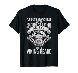 Odin Axe and Viking Beard Graphic T-Shirt