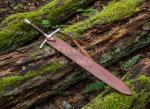 Damascus Steel Viking Sword with Leather Sheath