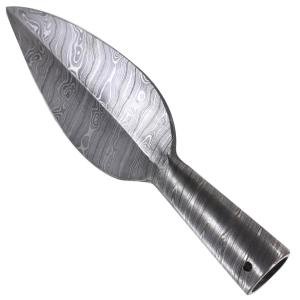 Viking Leaf-Shaped Damascus Steel Spear Head