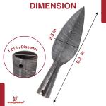 Viking Leaf-Shaped Damascus Steel Spear Head