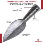 Viking Leaf-Shaped Damascus Steel Spear Head