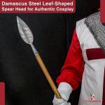 Viking Leaf-Shaped Damascus Steel Spear Head
