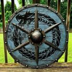 24" Viking Wooden Round Shield for Warriors