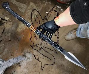 Custom Viking Spear with Carbon Steel Blade