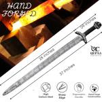 Real Viking Style Damascus Steel Sword with Scabbard