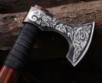 Viking Axe 18" Carbon Steel with Leather Sheath