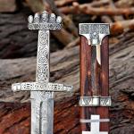 Damascus Steel 38" Norseman Viking Sword with Scabbard