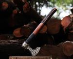 Viking Axe 18" Carbon Steel with Leather Sheath