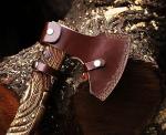 Viking Axe with Engraved Blade and Leather Sheath