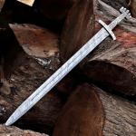 Damascus Steel 38" Norseman Viking Sword with Scabbard