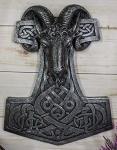 Viking Ram Skull Thor Hammer Wall Decor