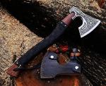 19" Viking Axe with Engraved Head and Sheath