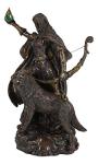 Viking Skadi Goddess Statue with Wolf Companion