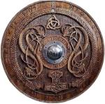 Viking Dragon Face Round Wooden Shield 24