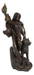 Viking Skadi Goddess Statue with Wolf Companion