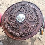 Viking Dragon Face Round Wooden Shield 24