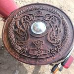 Viking Dragon Face Round Wooden Shield 24