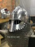 Viking Vendel Helmet with Chainmail for Cosplay
