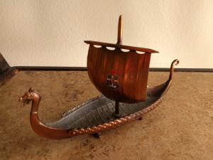 Viking Long Ship Copper Tone Norse Boat 7