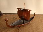 Viking Long Ship Copper Tone Norse Boat 7