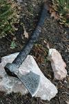 Dark Warrior Etched Viking Axe - Fenrir Design