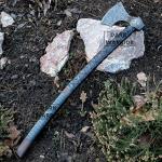 Dark Warrior Etched Viking Axe - Fenrir Design