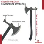 Medieval Viking Hammerhead Battle Axe - Rustic Style