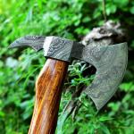 Custom Hand Forged Damascus Steel Viking Tomahawk Axe