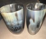 Set of 2 Viking Ram Horn Drinking Cups