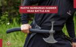 Medieval Viking Hammerhead Battle Axe - Rustic Style