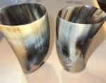 Set of 2 Viking Ram Horn Drinking Cups