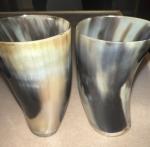 Set of 2 Viking Ram Horn Drinking Cups