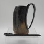 Viking Drinking Horn Mug and Spoon Set