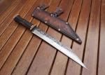 Custom Carbon Steel Viking Seax Knife with Sheath