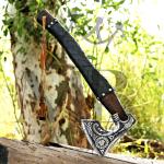 Norse Celtic Carbon Steel Viking Axe with Sheath