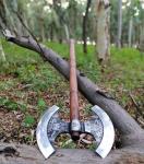 Custom Double Headed Viking Axe with Sheath