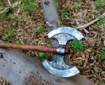 Custom Double Headed Viking Axe with Sheath